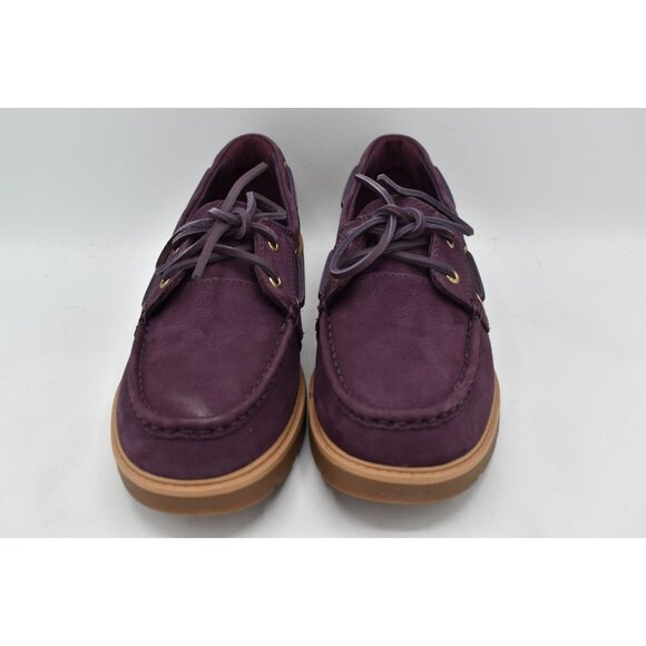 Sperry Womens Size 10 Wells Purple Leather Nubuck Slip On Boat Shoes - Picture 5 of 13